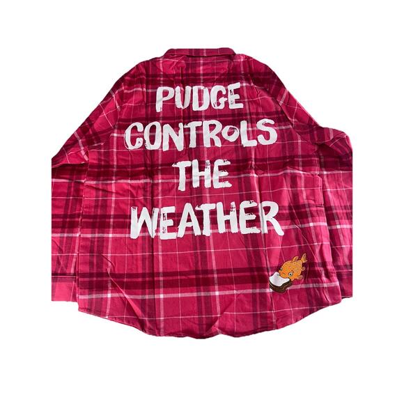 NWT Cakeworthy Disney Lilo Embroidered Red Plaid Flannel Sz XL Pudge Graffiti - Picture 7 of 12
